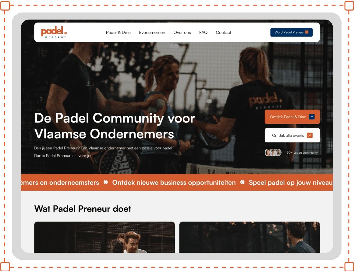 padel preneur website