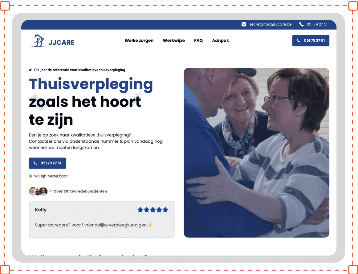 thuisverpleging jjcare website
